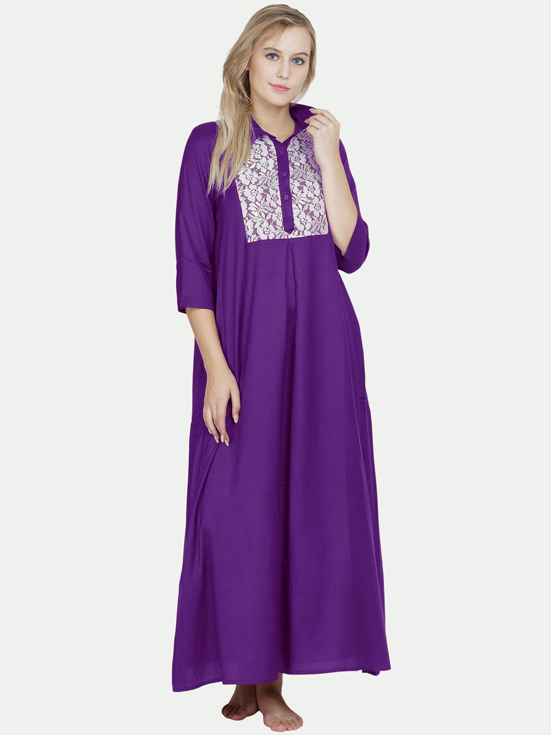 

PATRORNA Purple Maxi Nightdress