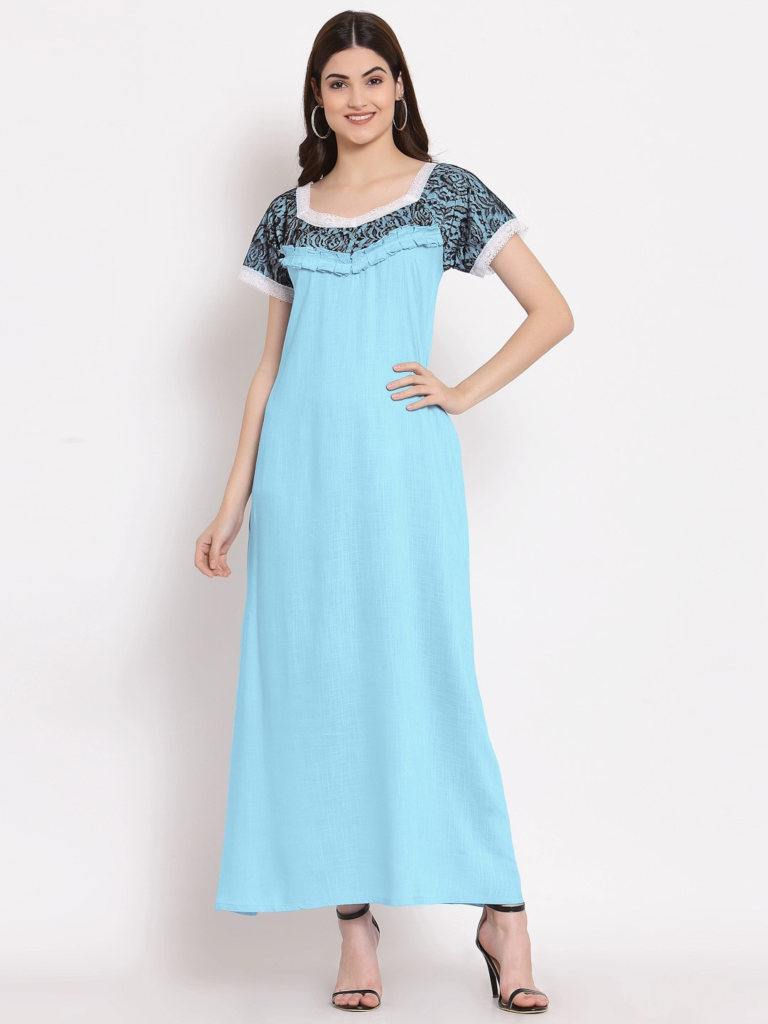 

PATRORNA Blue Maxi Nightdress