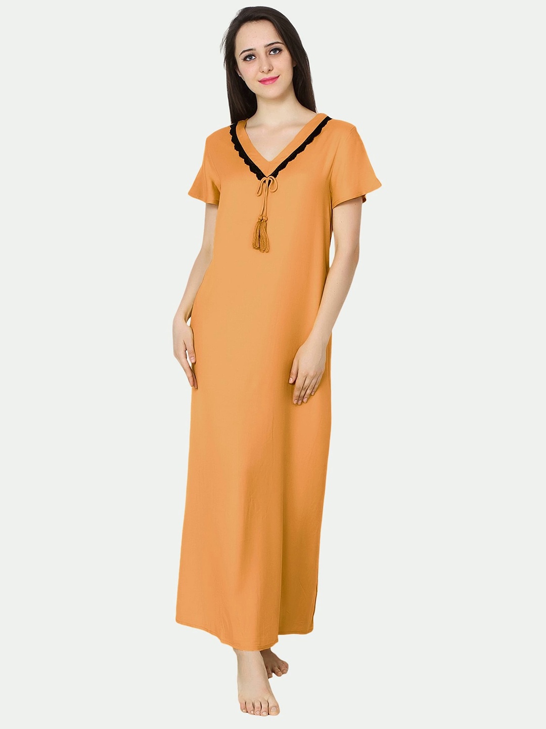 

PATRORNA Peach-Coloured Maxi Nightdress