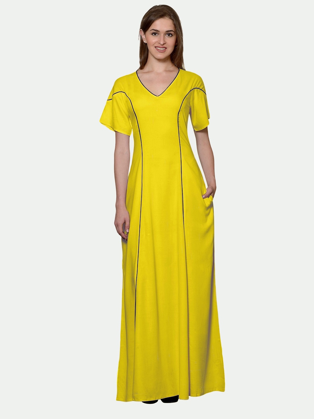 

PATRORNA Yellow Maxi Nightdress