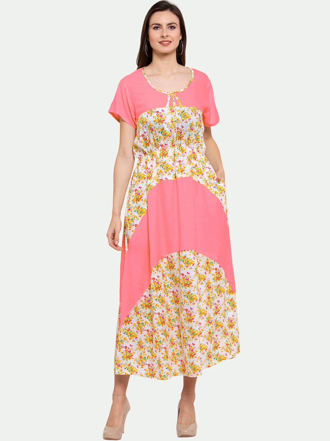 

PATRORNA White Printed Maxi Nightdress