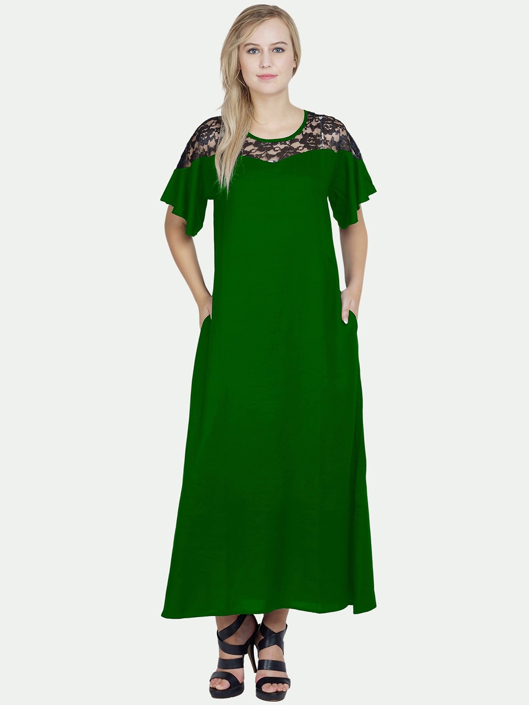 

PATRORNA Green Maxi Nightdress