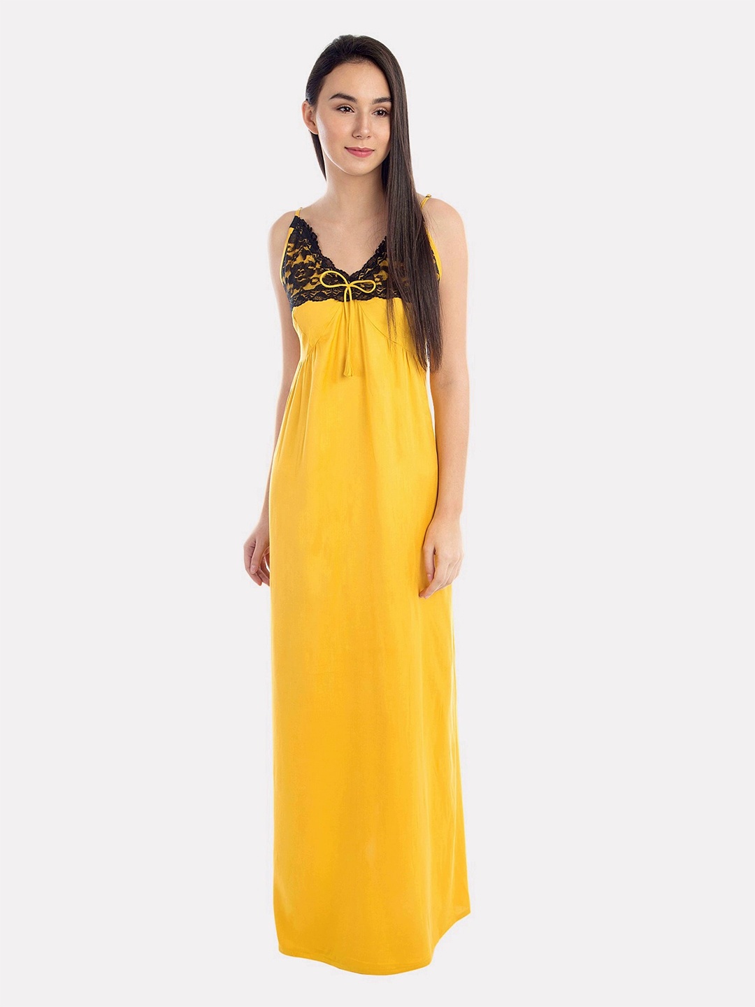 

PATRORNA Sleeveless Maxi Nightdress, Mustard