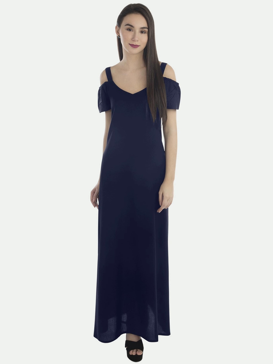 

PATRORNA Cold Shoulder Maxi Dress, Blue
