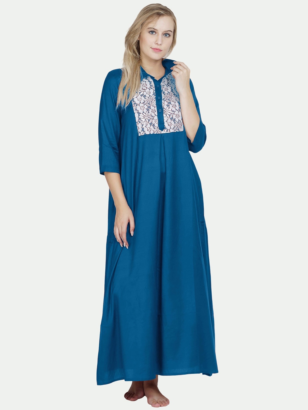 

PATRORNA Maxi Shirt Nightdress, Blue