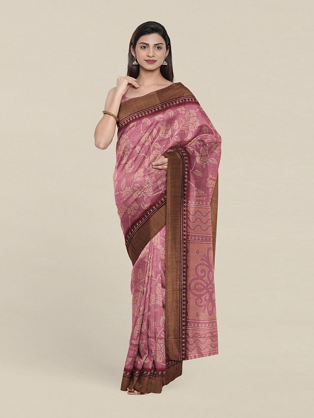 

Pothys Lavender & Peach-Coloured Saree