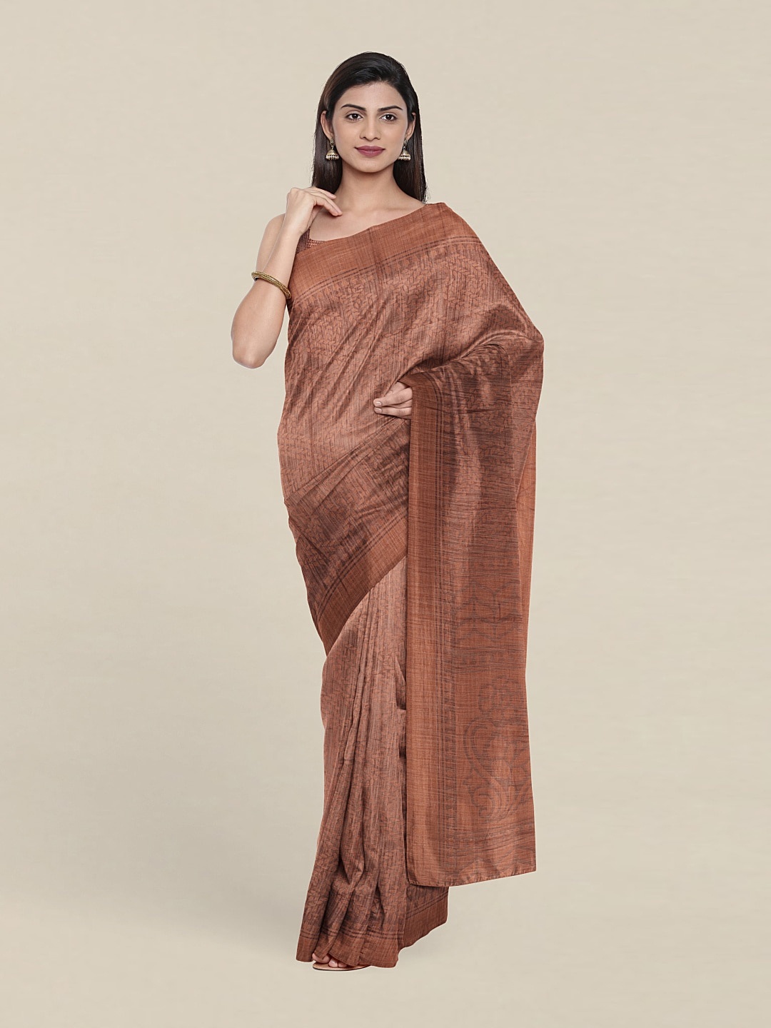 

Pothys Woven Design Cotton Blend Saree, Brown