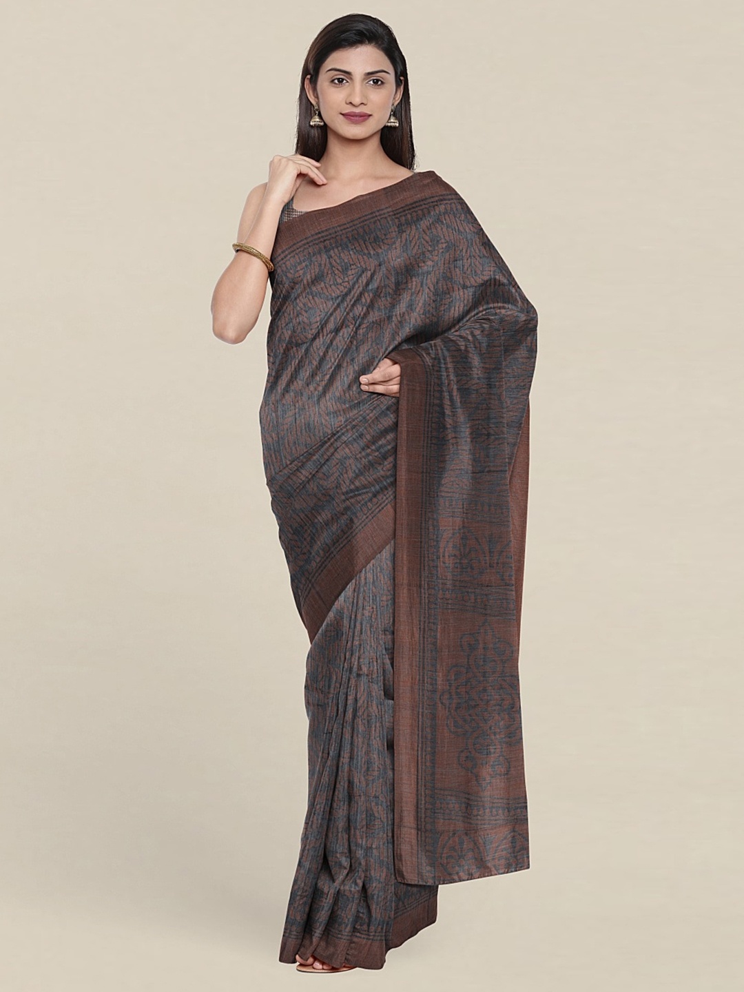 

Pothys Floral Printed Saree, Grey