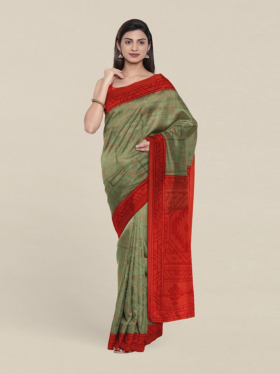 

Pothys Floral Printed Saree, Green