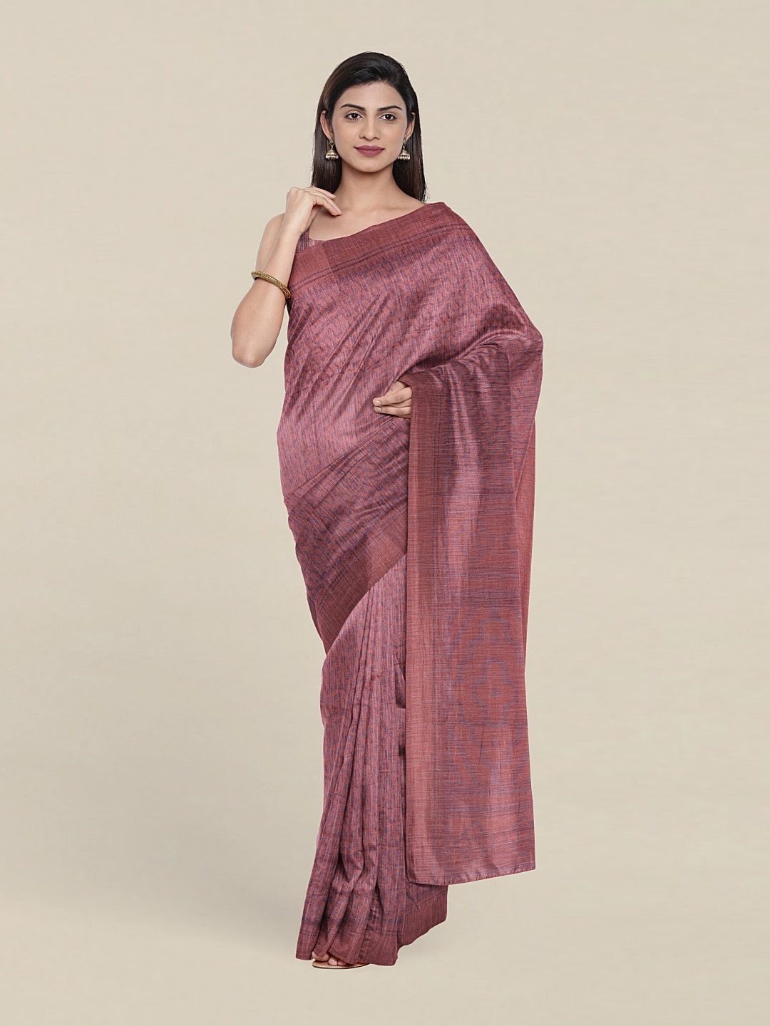 

Pothys Lavender & Copper-Toned Saree