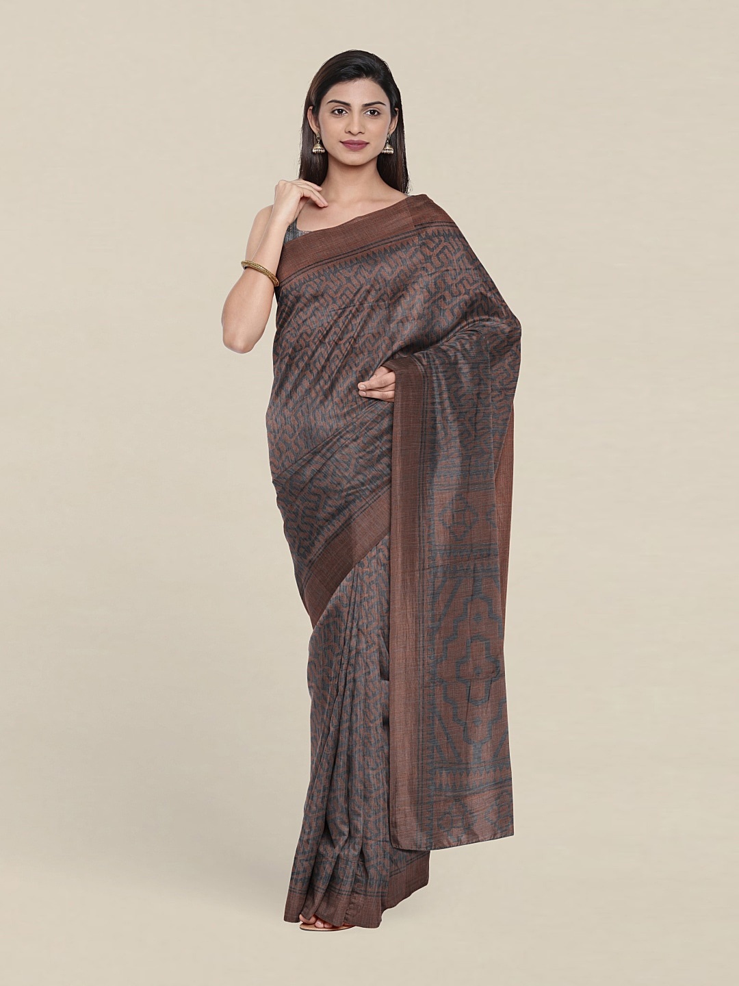 

Pothys Grey & Brown Saree