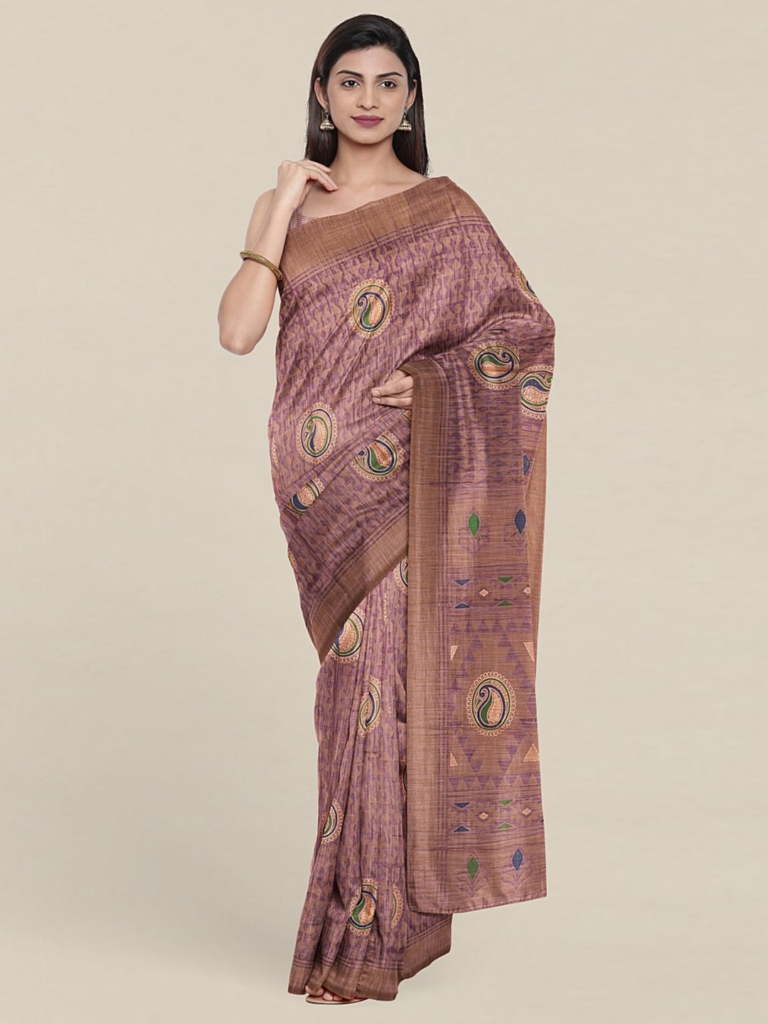 

Pothys Ethnic Motifs Printed Saree, Violet