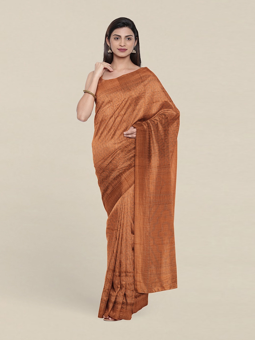 

Pothys Geometric Printed Saree, Brown