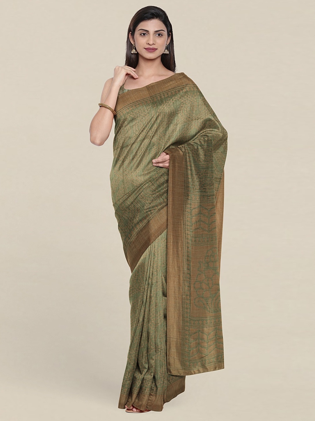 

Pothys Floral Printed Saree, Green