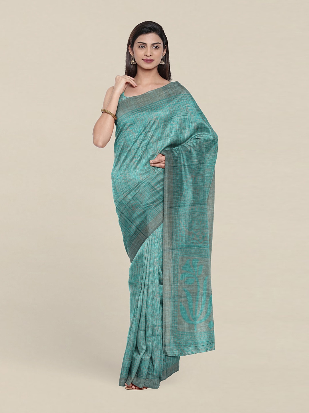 

Pothys Abstract Printed Saree, Green