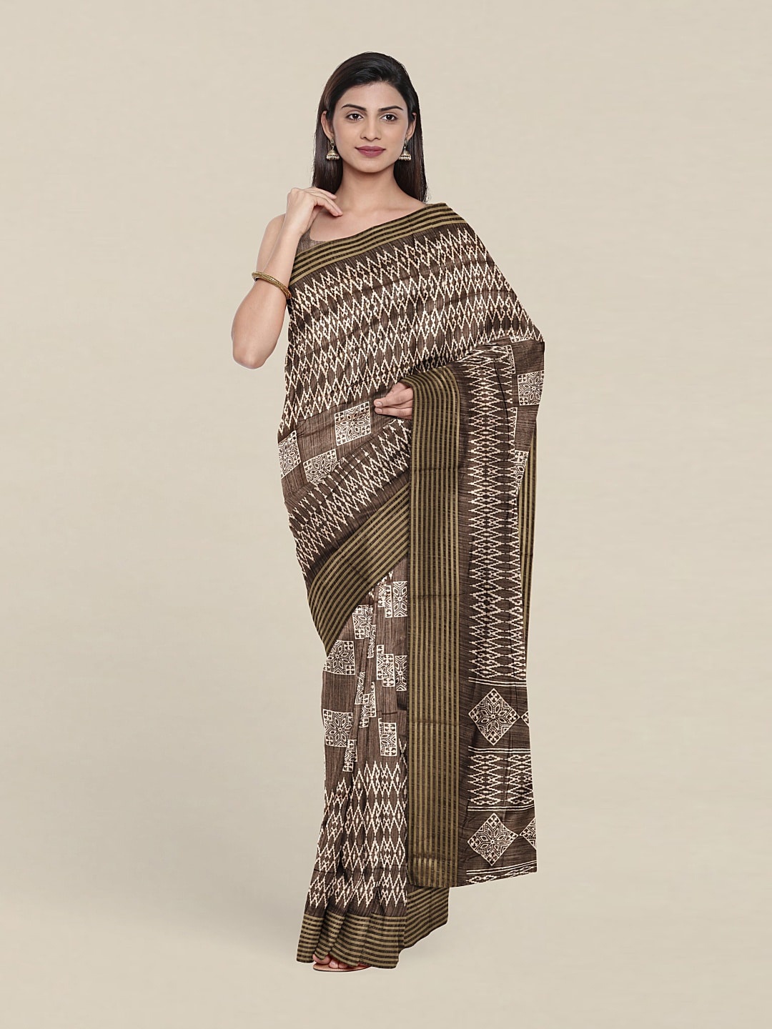 

Pothys Grey & White Zari Saree