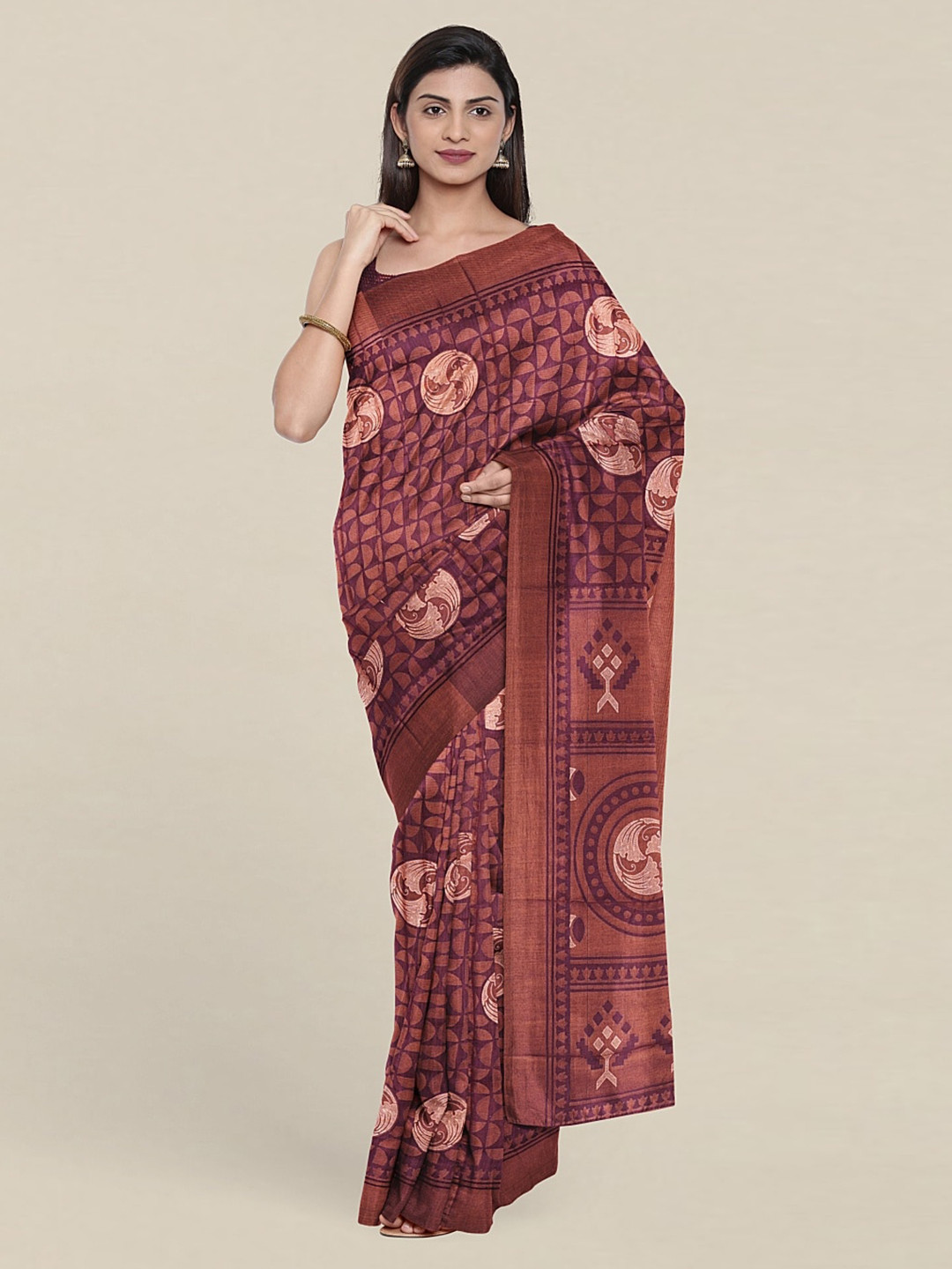

Pothys Cotton Blend Saree, Purple