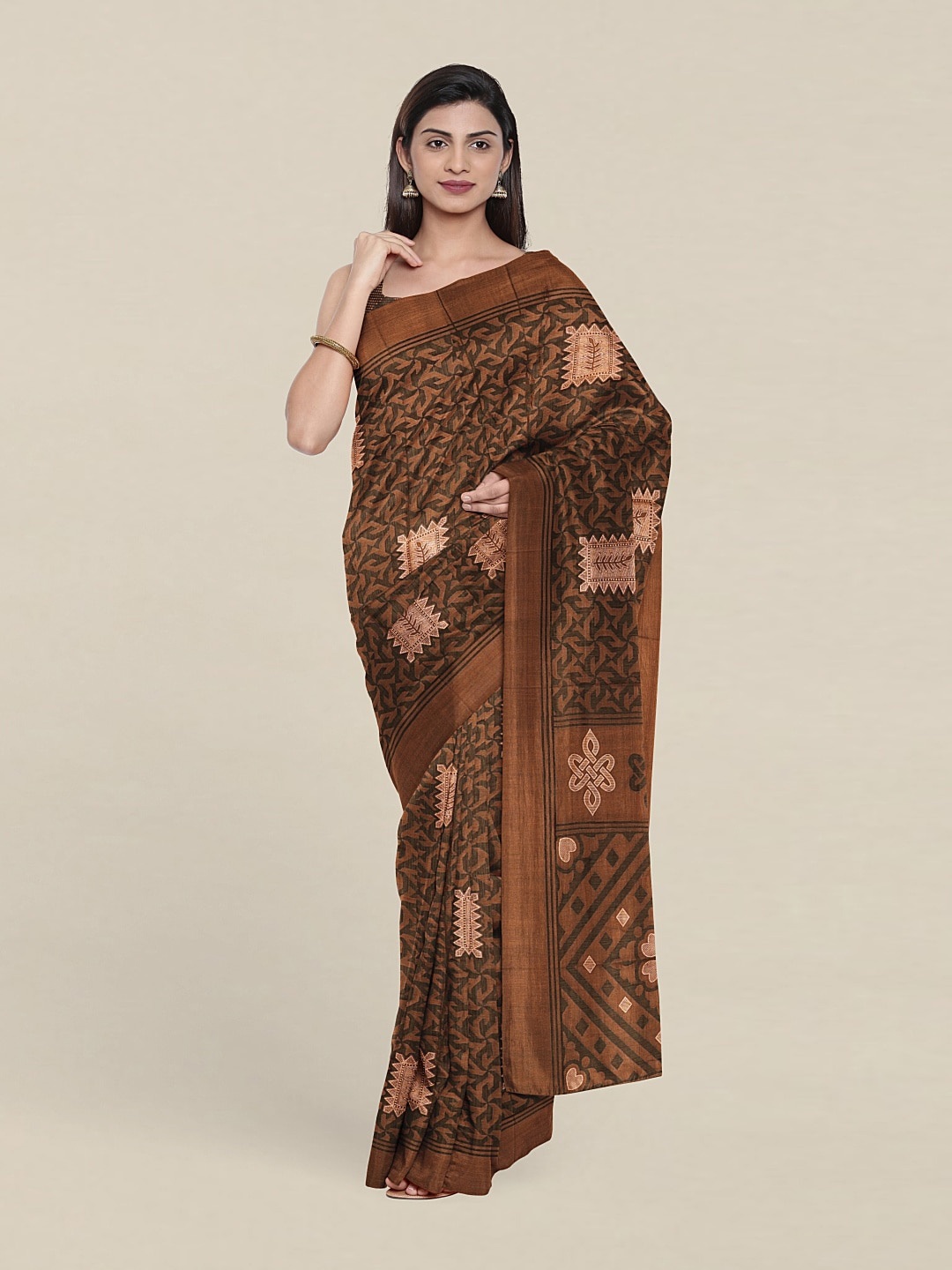 

Pothys Cotton Blend Saree, Brown