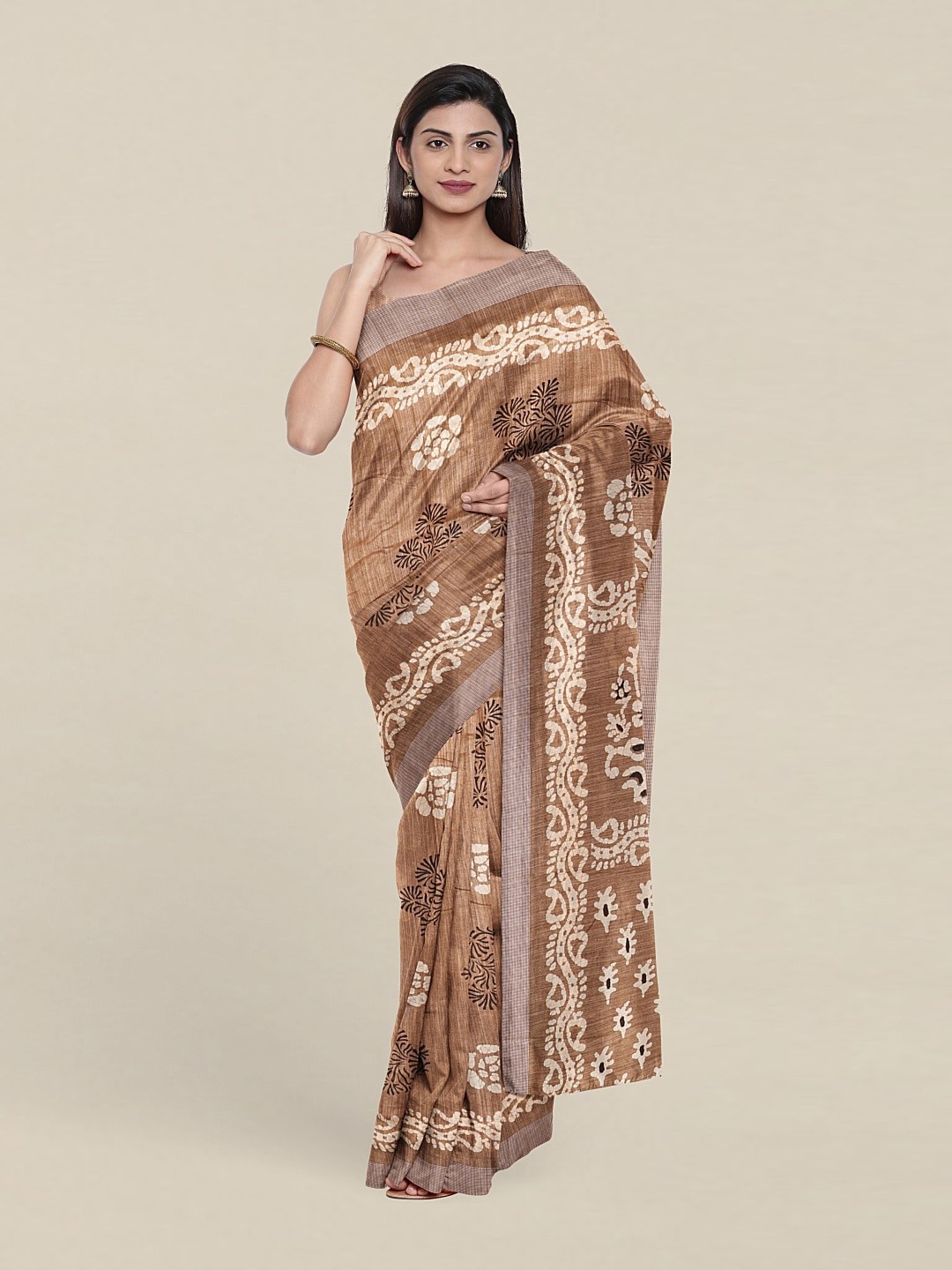 

Pothys Floral Saree, Brown