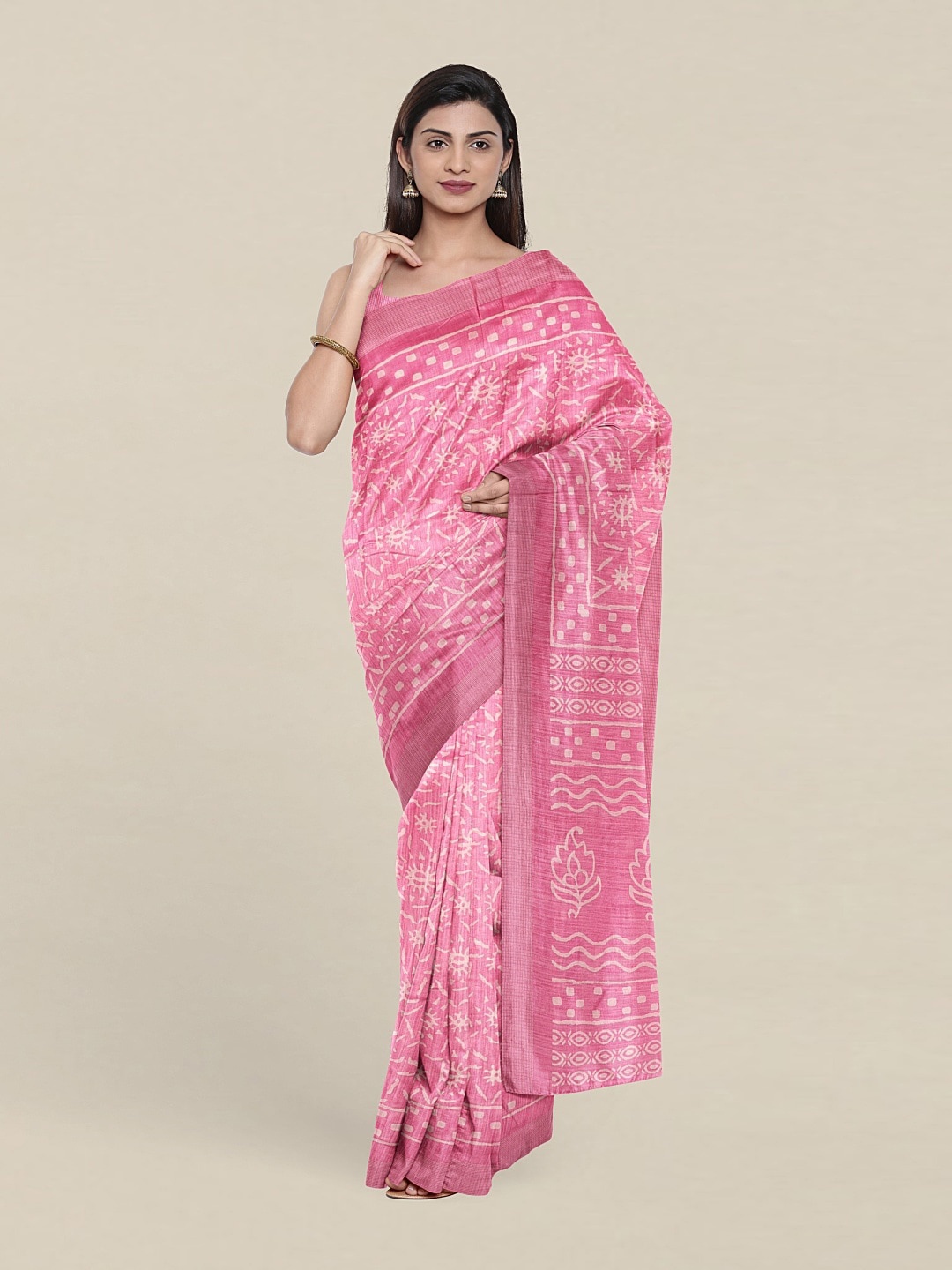 

Pothys Cotton Blend Saree, Pink