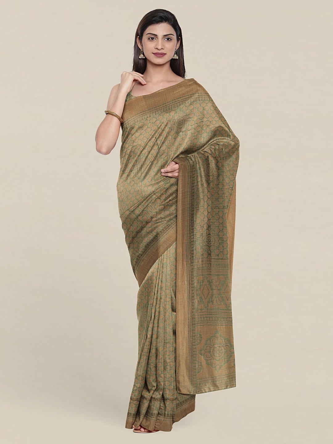 

Pothys Cotton Printed Saree, Green