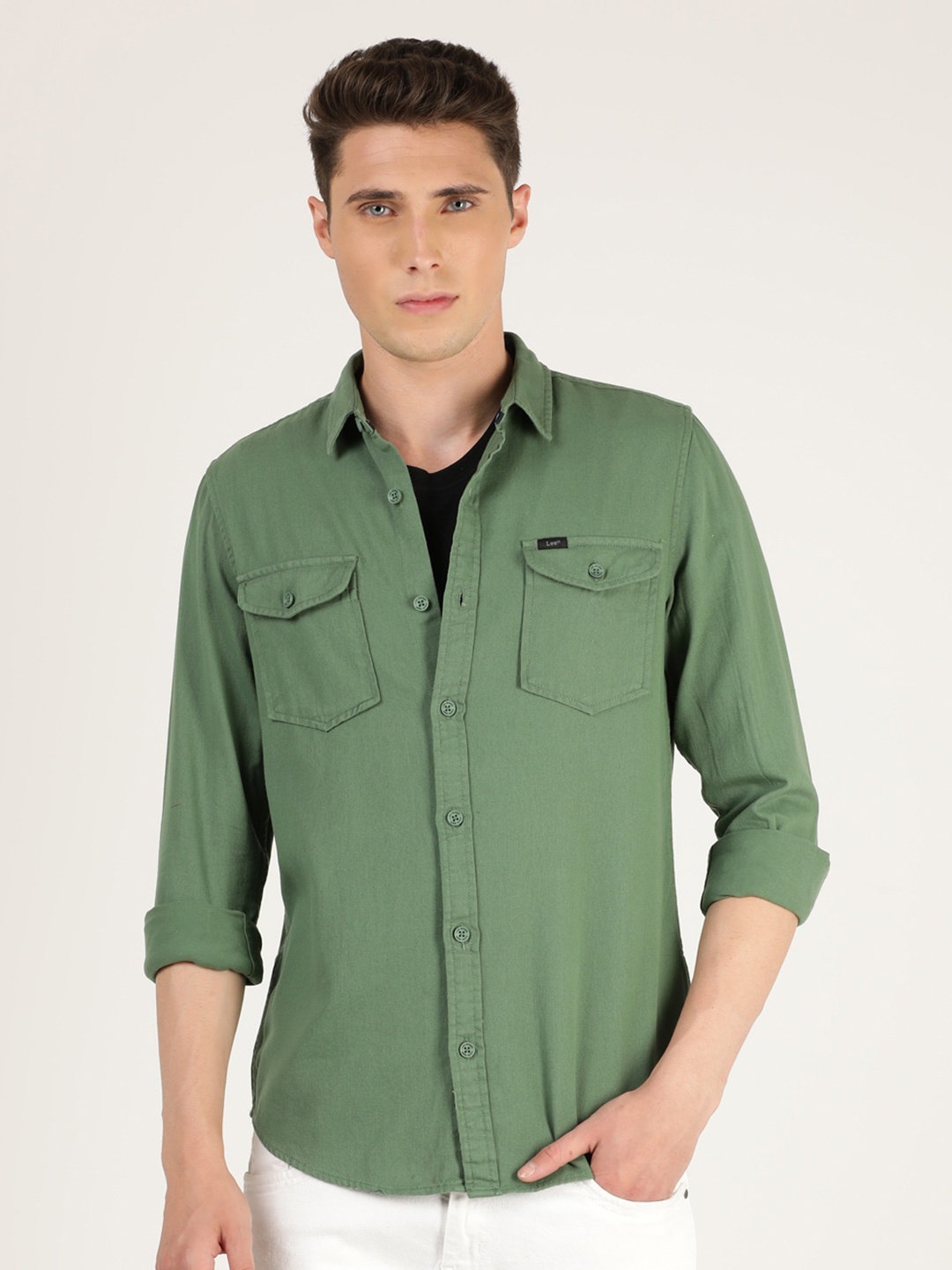 

Lee Men Slim Fit Casual Shirt, Green