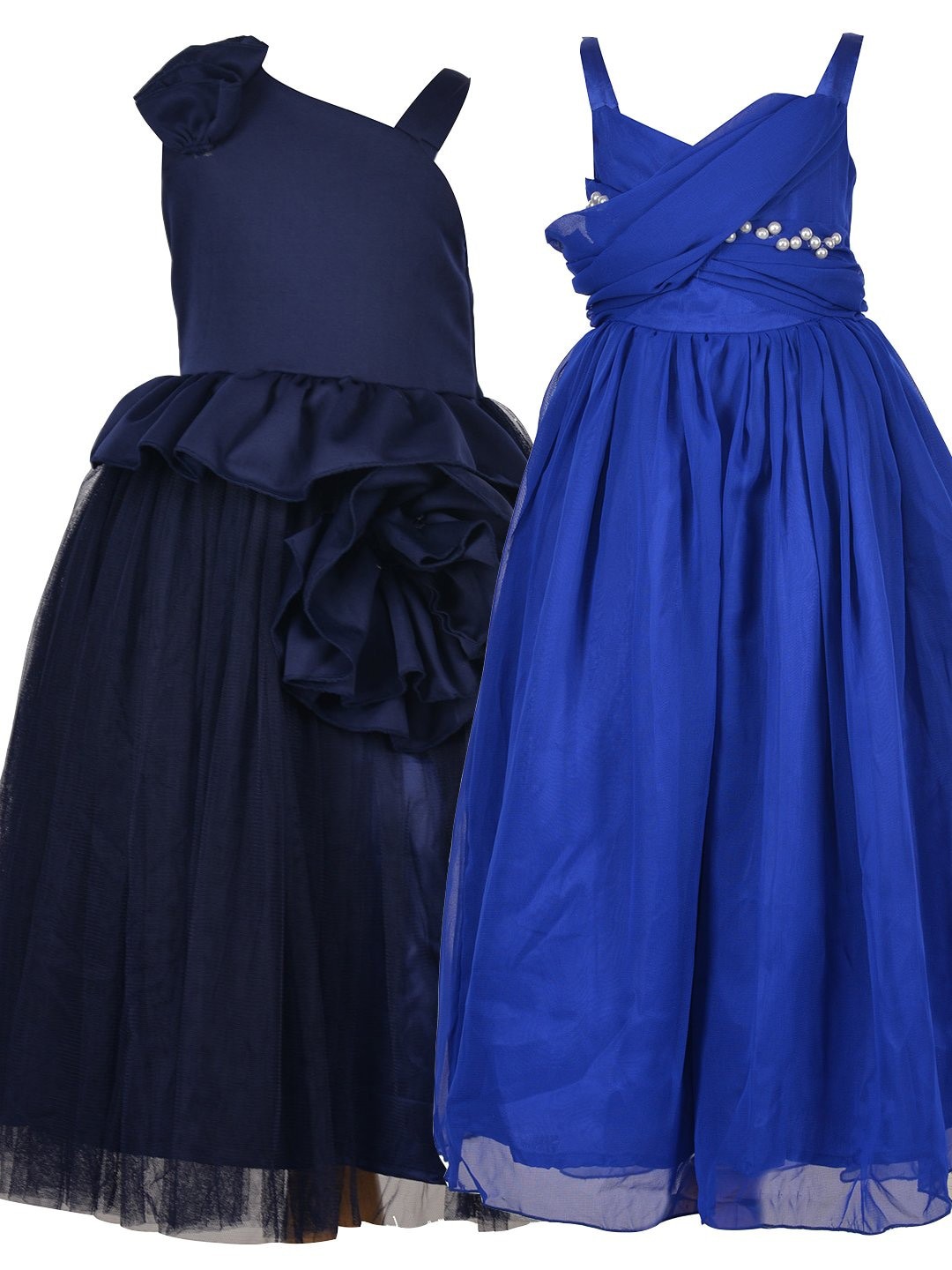 

Samsara Couture Navy Blue & Blue Pack Of 2 Cotton Net Maxi Dress