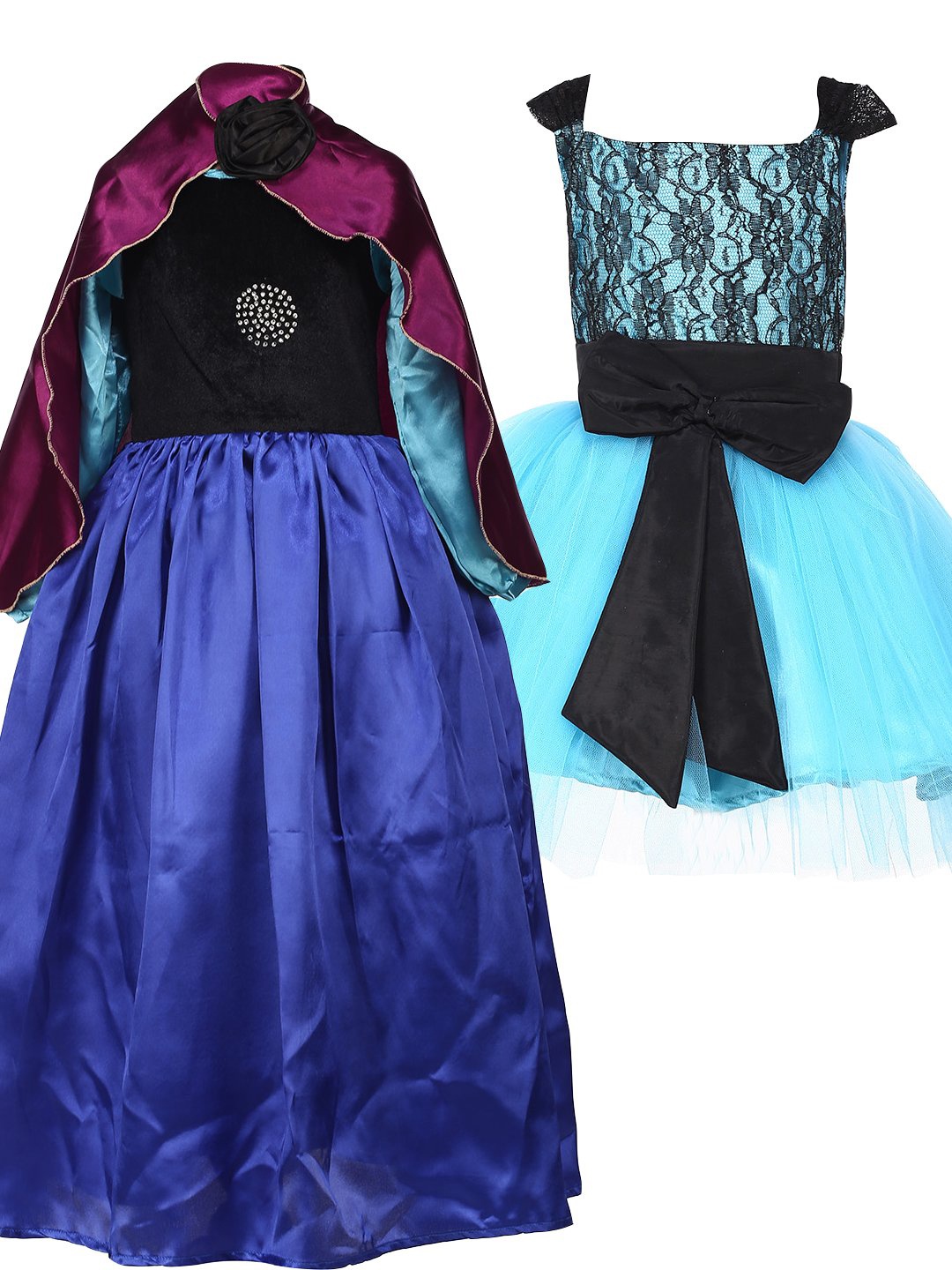 

Samsara Couture Black & Blue Pack Of 2 Cotton Net Dress