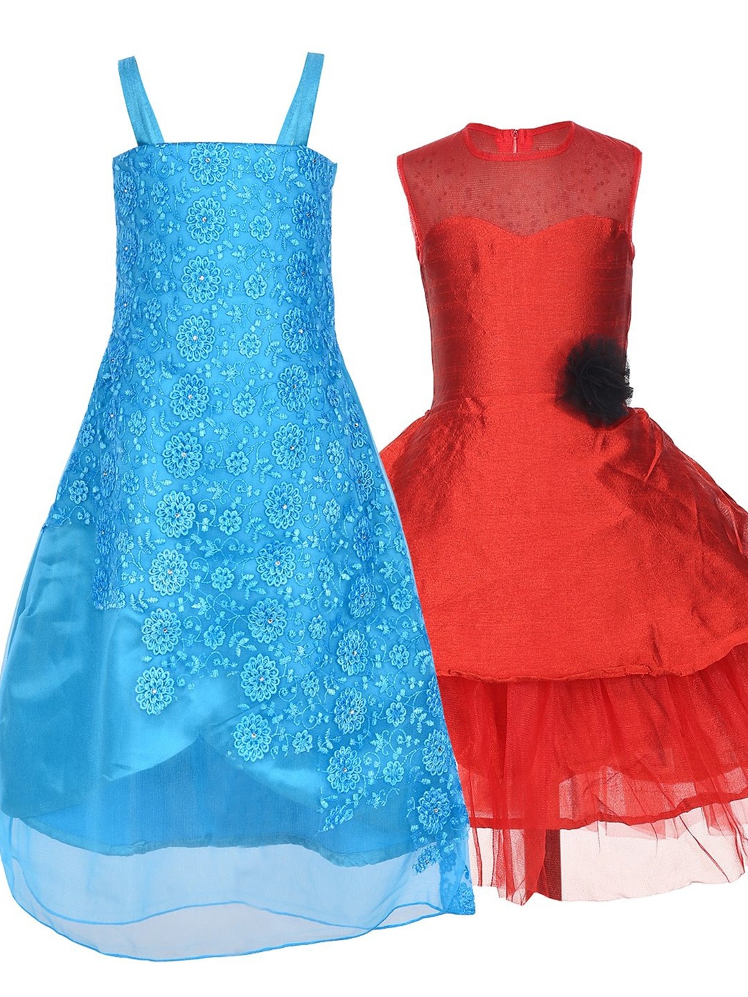 

Samsara Couture Red & Blue Pack Of 2 Embellished Net Dress