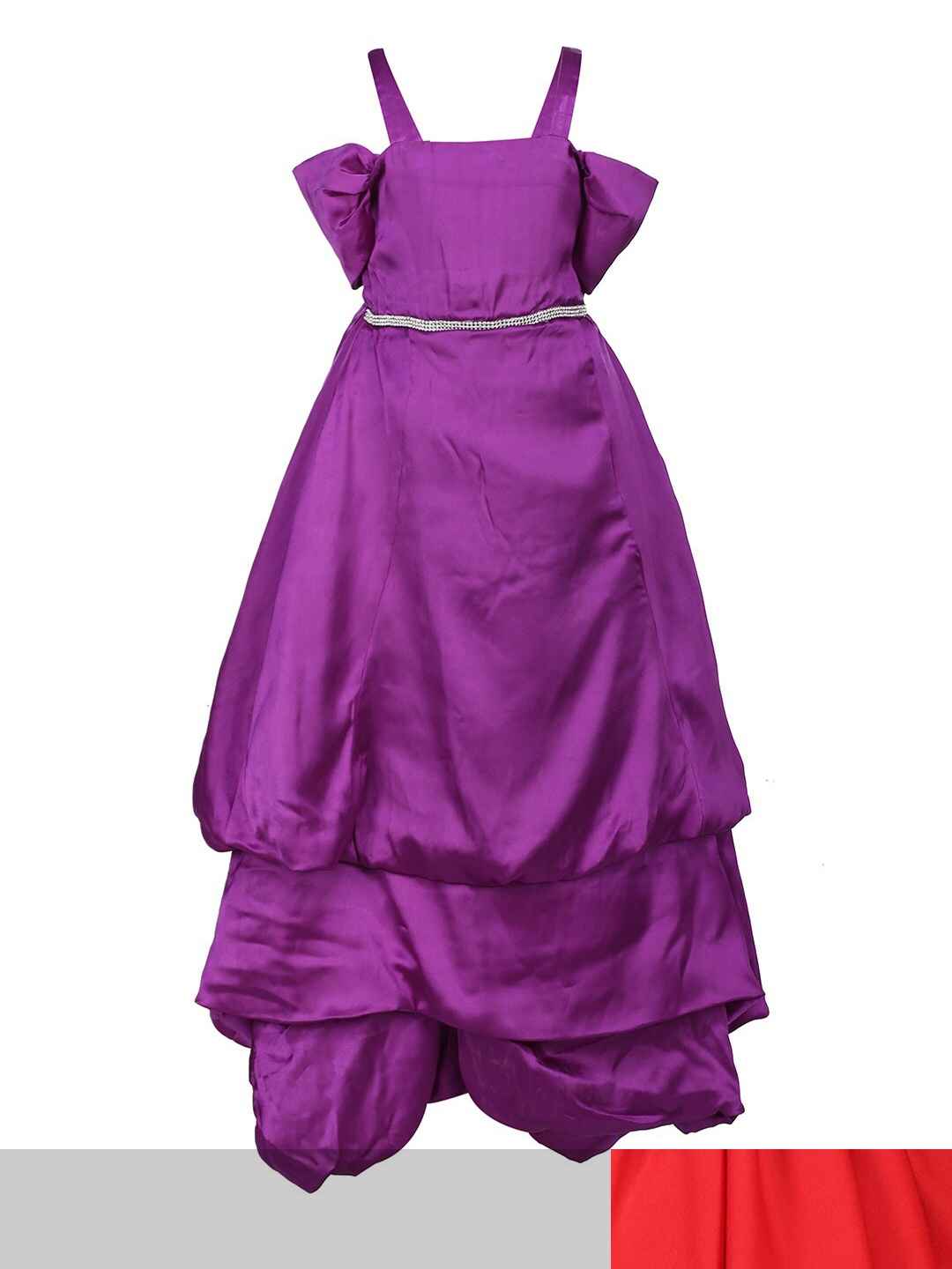 

Samsara Couture Girls Cotton Pack of 2 Net Dress, Purple