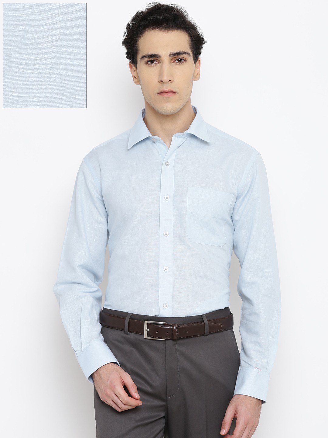 

John Players Men Green Solid Formal Shirt