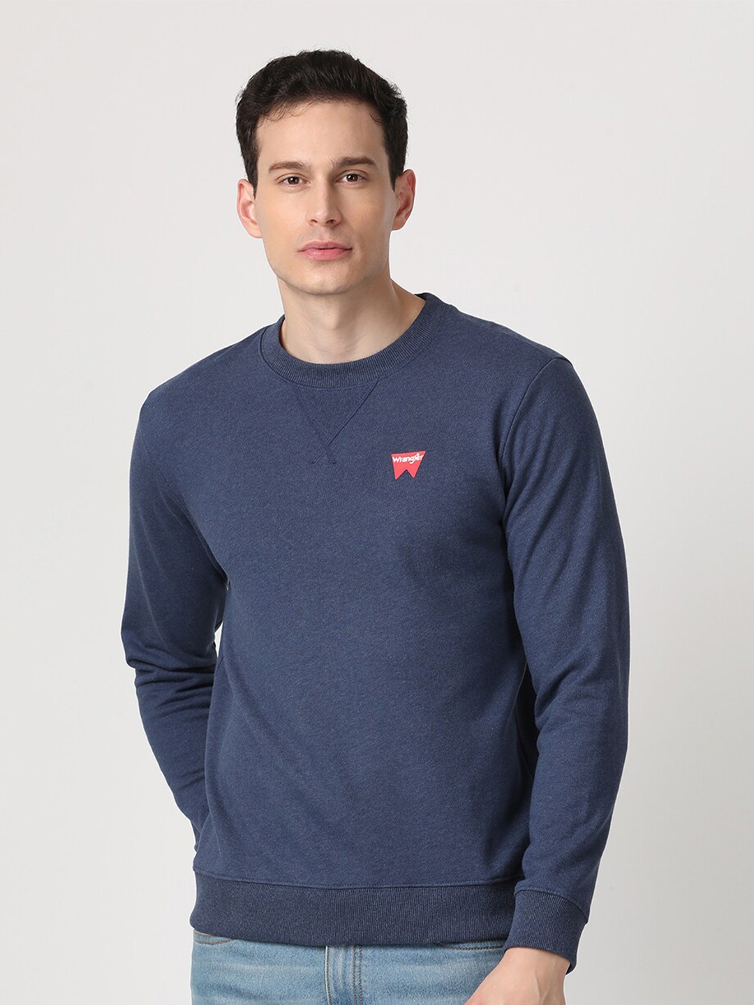

Wrangler Men Round Neck Long Sleeves Sweatshirt, Blue