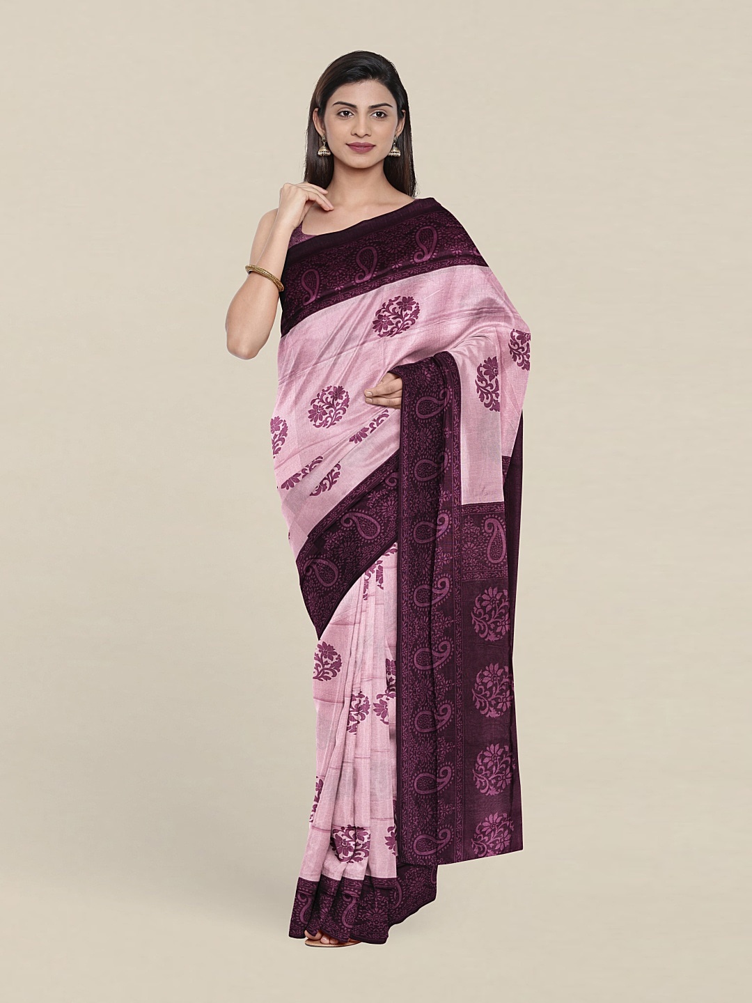 

Pothys Ethnic Motifs Printed Saree, Lavender