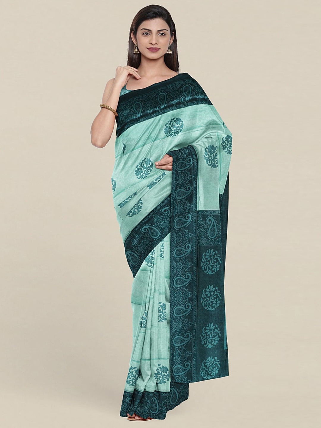 

Pothys Ethnic Motifs Printed Saree, Green