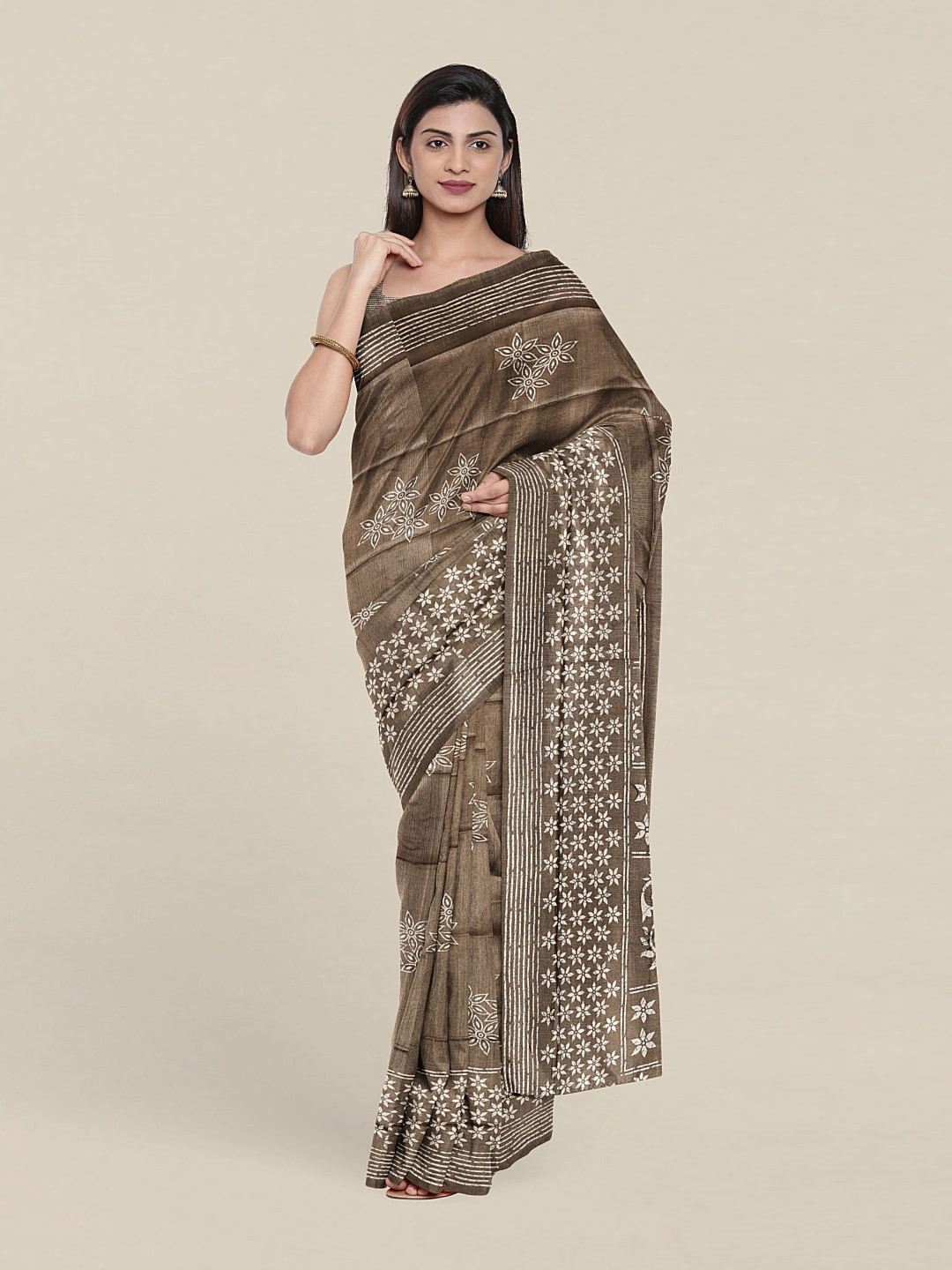 

Pothys Floral Saree, Grey