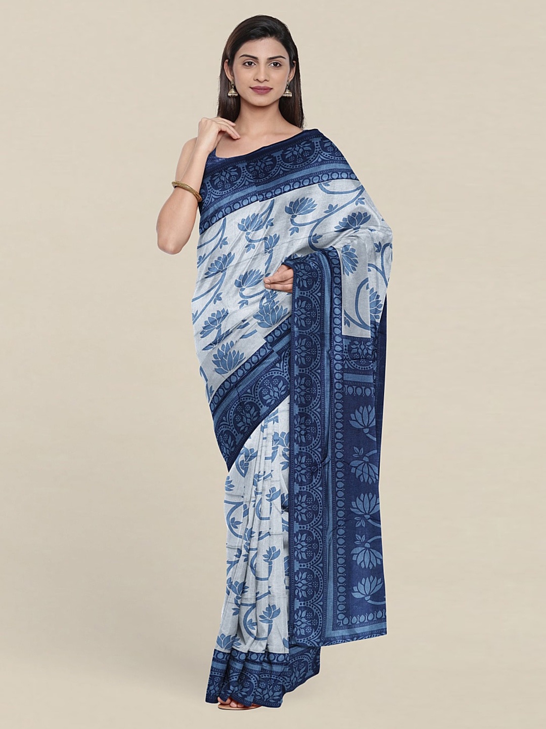 

Pothys Floral Saree, Grey