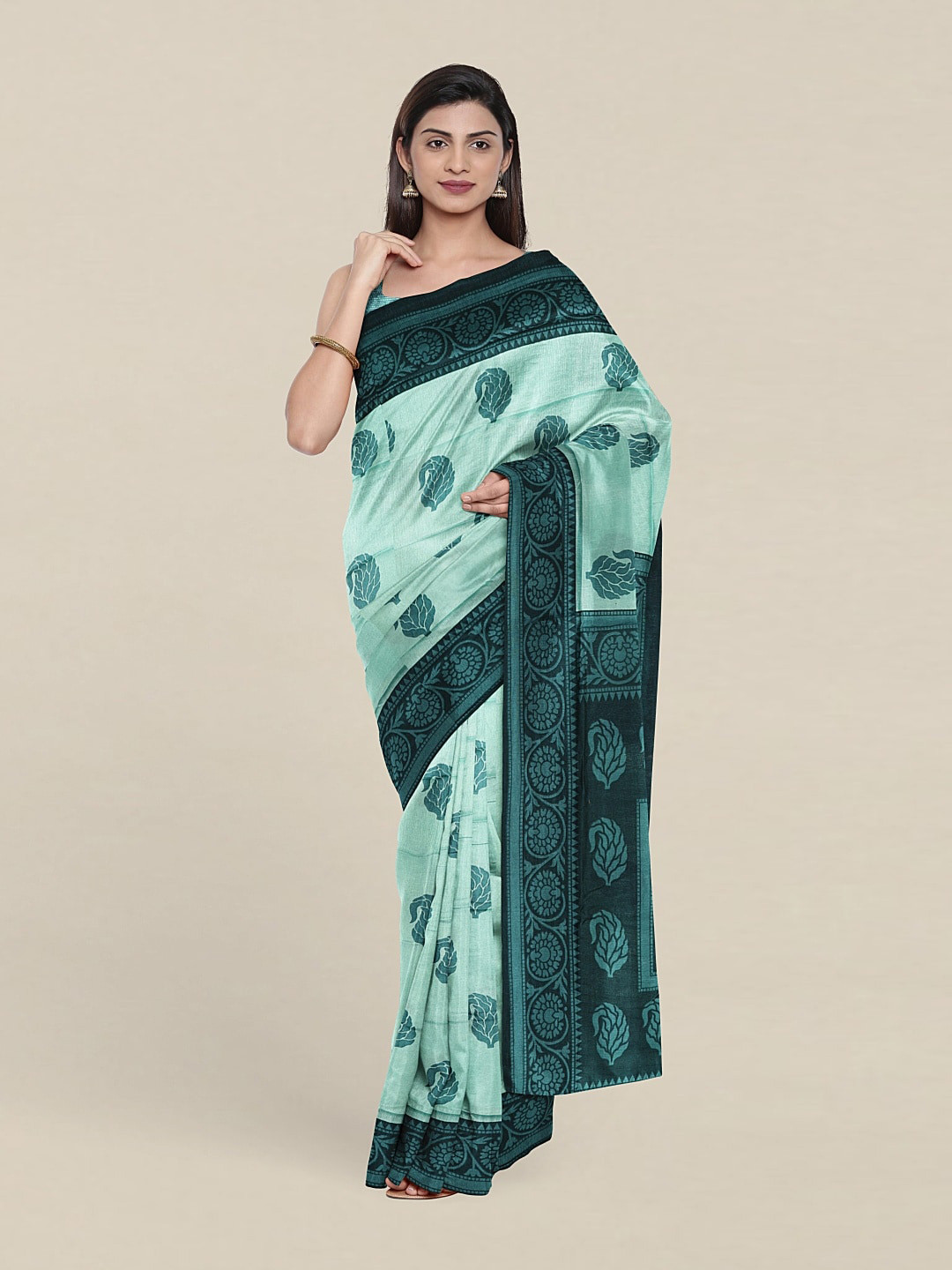 

Pothys Green Paisley Saree