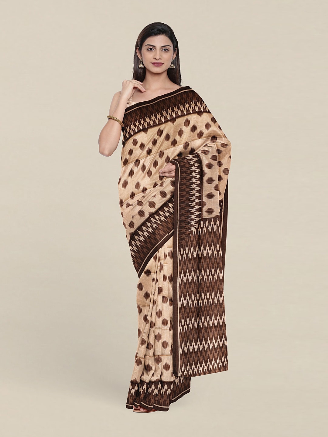 

Pothys Tan & Brown Saree