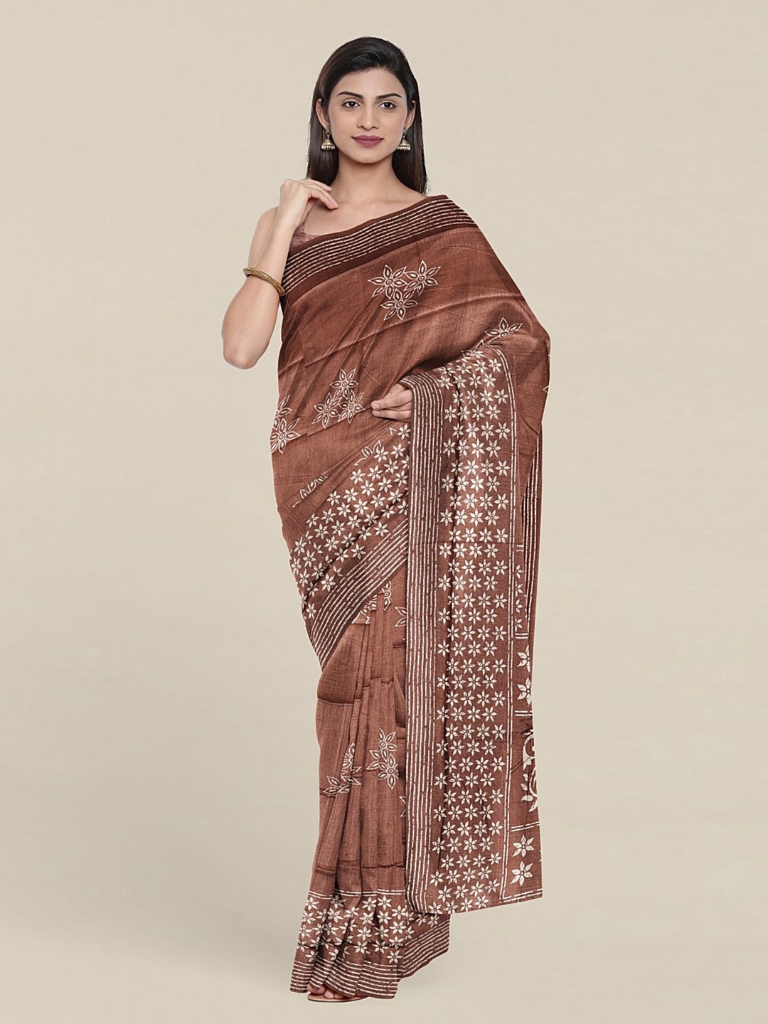 

Pothys Pure Cotton Floral Saree, Mauve
