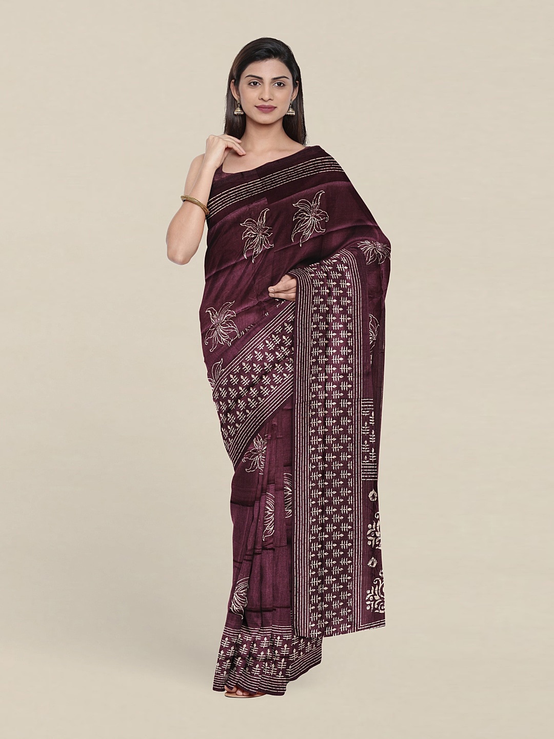 

Pothys Pure Cotton Floral Saree, Violet