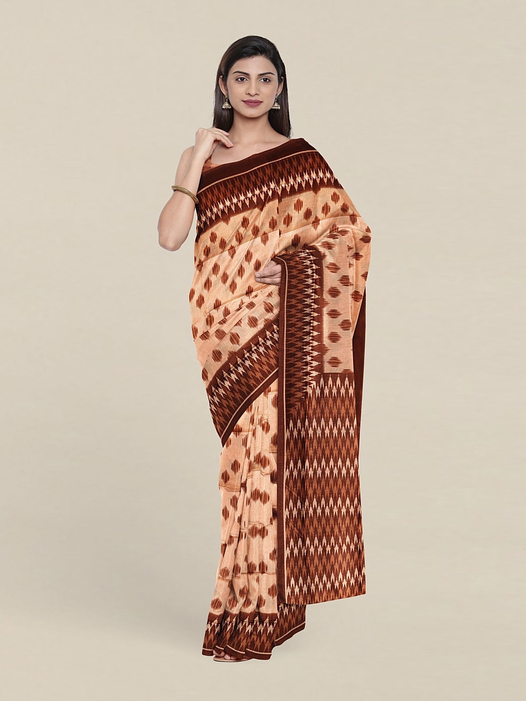 

Pothys Printed Pure Cotton Saree, Peach
