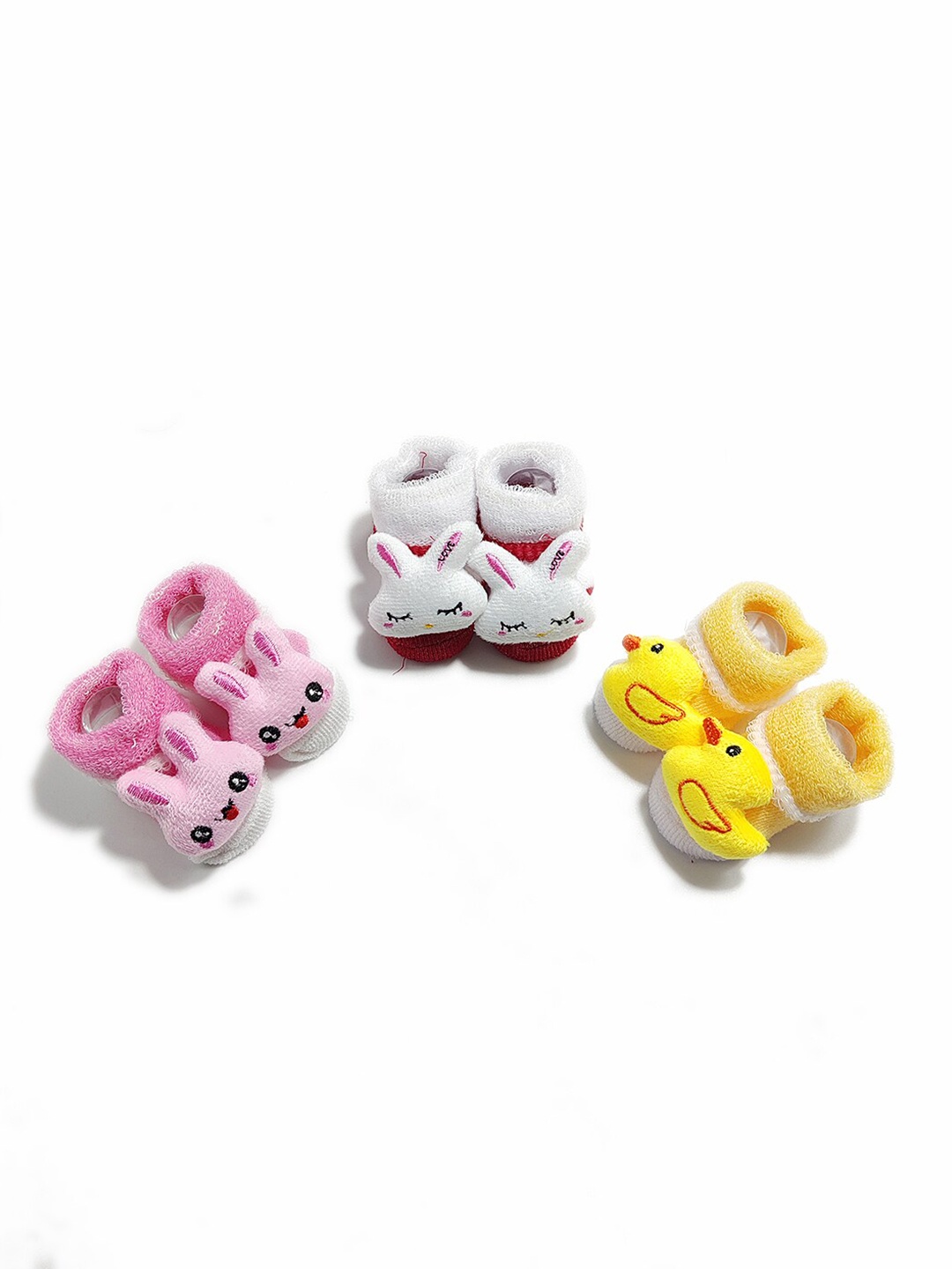 

FOOTPRINTS Kids Set Of 3 Patterned Cotton Socks, White