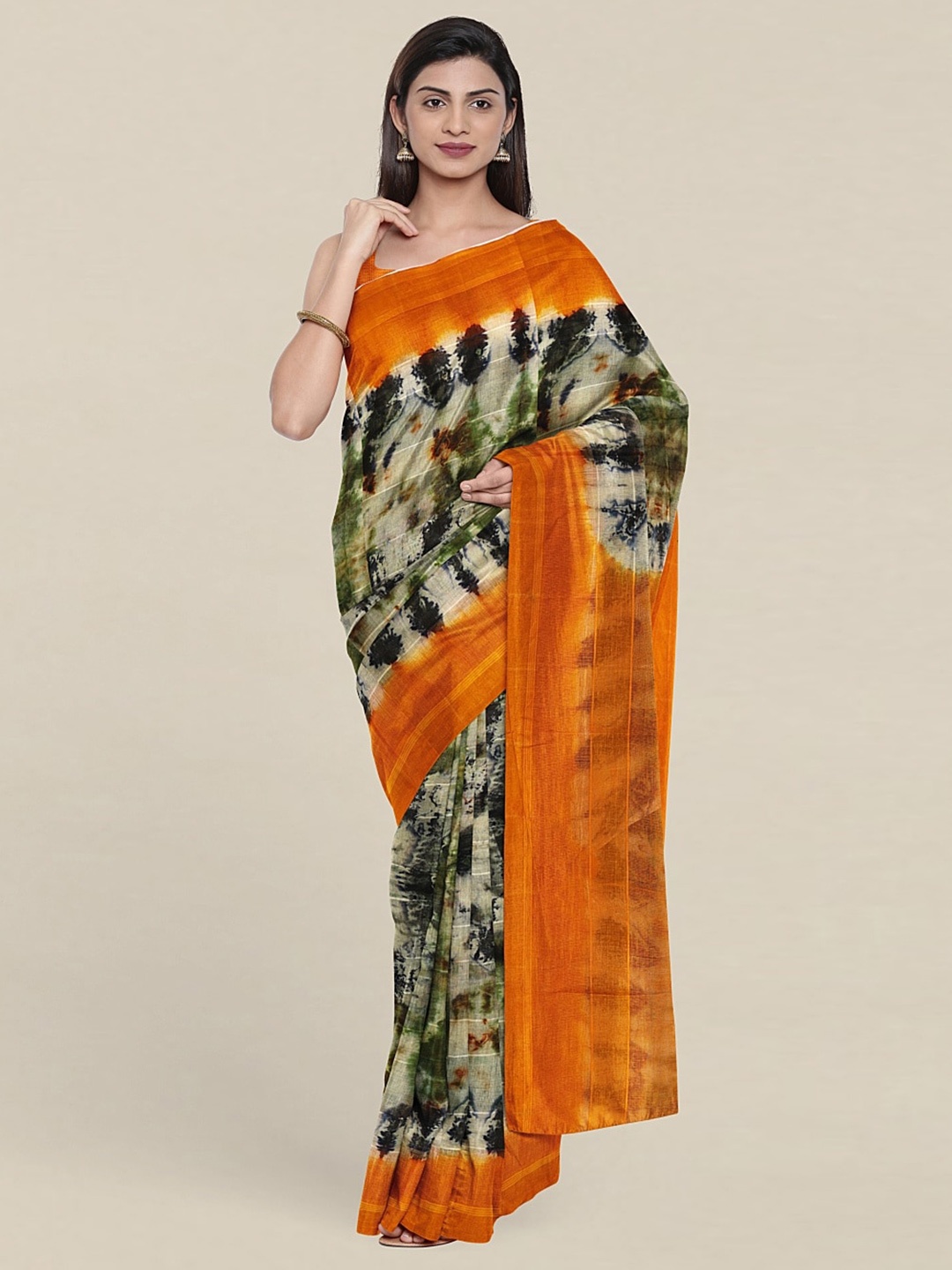 

Pothys Pure Cotton Printed Saree, Green