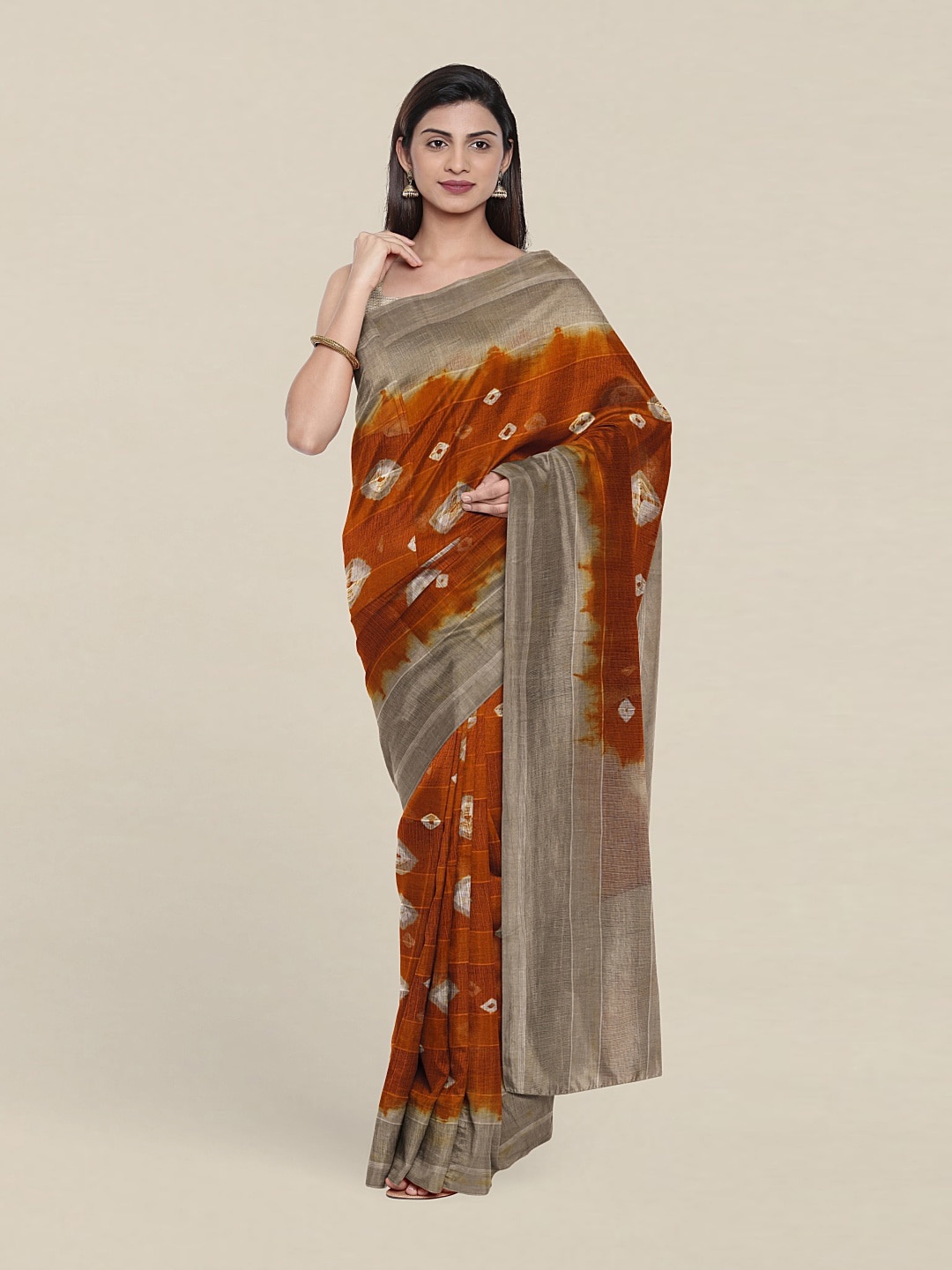 

Pothys Mustard & White Pure Cotton Saree