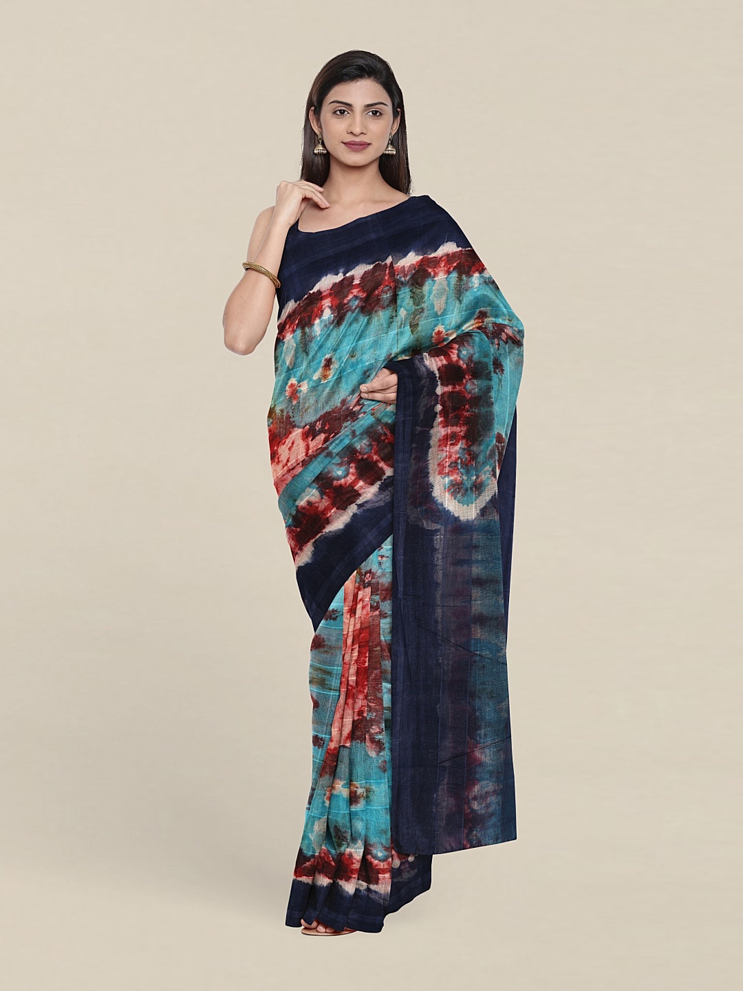

Pothys Blue & Pink Pure Cotton Saree