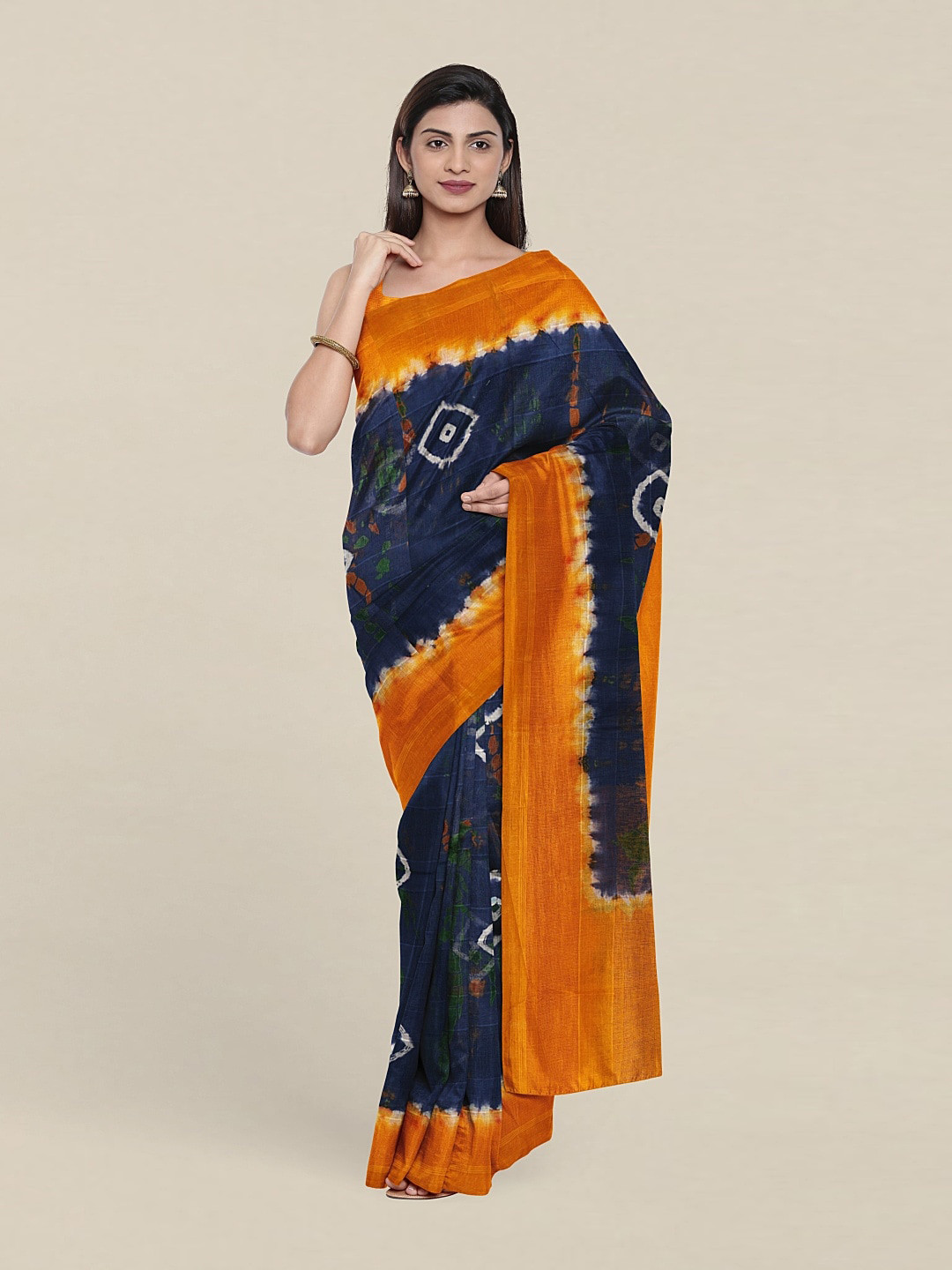 

Pothys Bandhani Printed Pure Cotton Saree, Orange