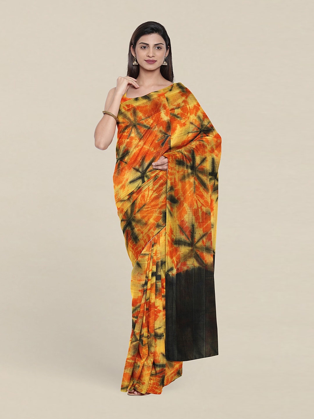

Pothys Tie and Dye Pure Cotton Saree, Yellow