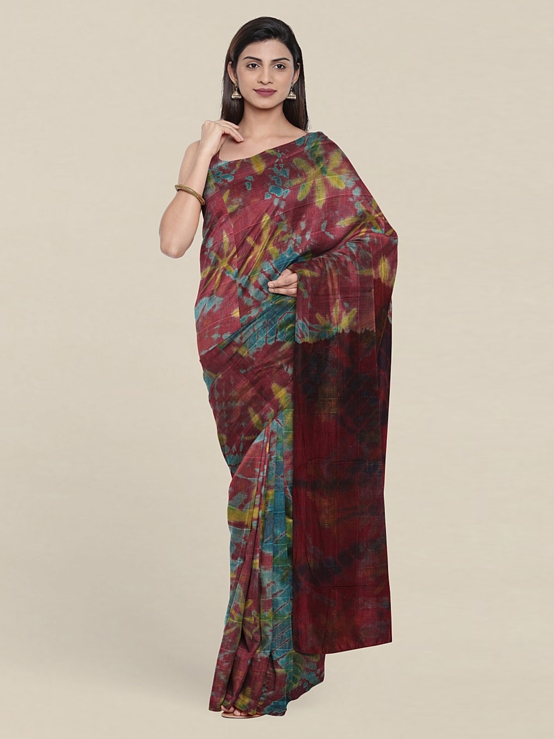

Pothys Abstract Printed Pure Cotton Saree, Maroon