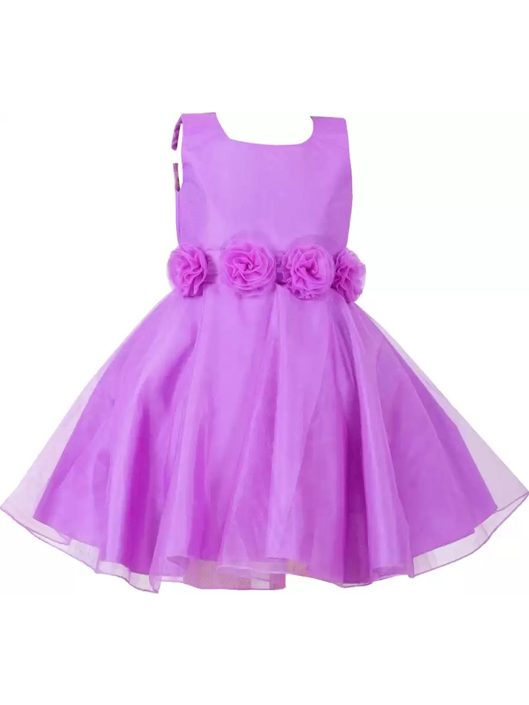 

Maybemine Girls Solid Satin Sleeveless Party Dress, Lavender