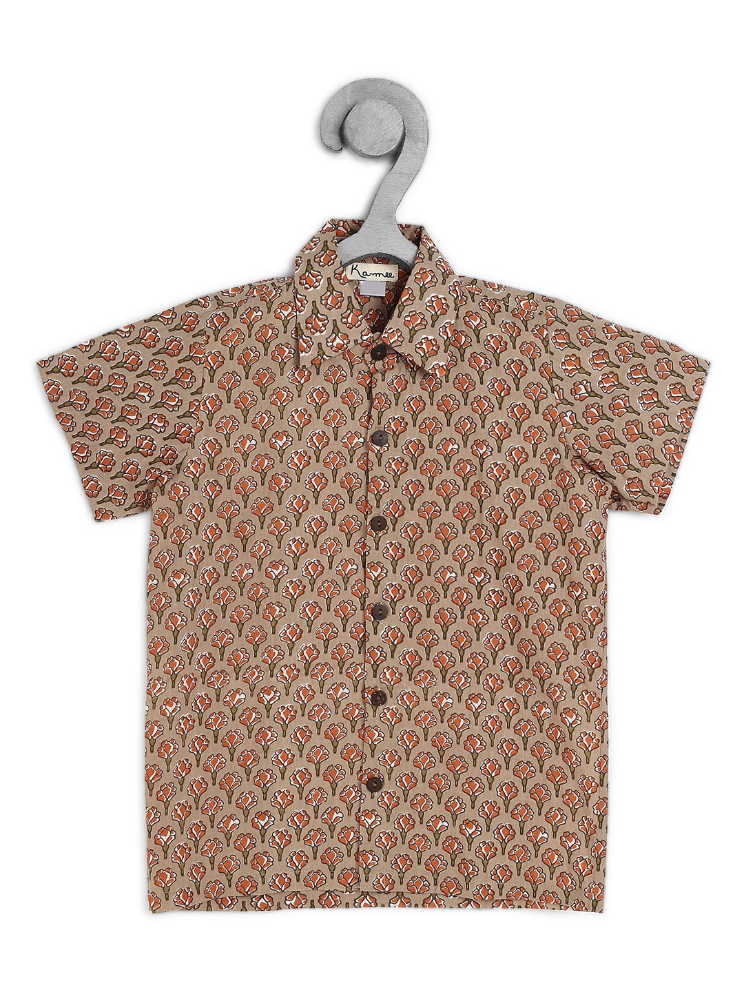 

Ka-mee Boys Printed Casual Shirt, Brown